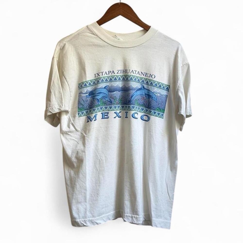 Vintage 90s Mexico Dolphin Men’s L Animal Nature Retro Casual Outdoor Tee